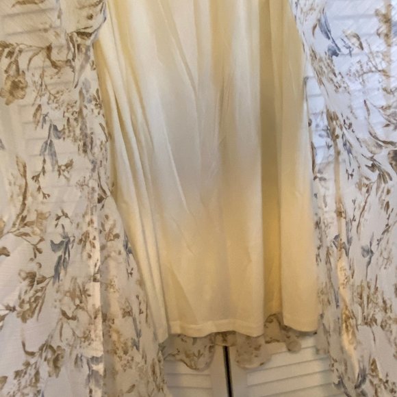 Drew (Anthropologie) Women's Sheer Lined Cream Floral Skirt - M - Picture 5 of 12